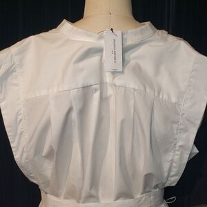 NWT White Banana Republic huge pockets belted Maxi shirt dress 100% cotton XL